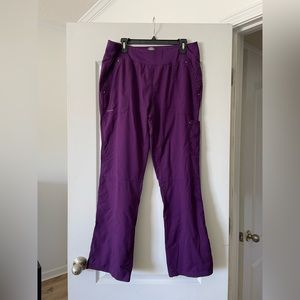 Eggplant Healing Hands Purple Label Yoga Scrub pants size Large